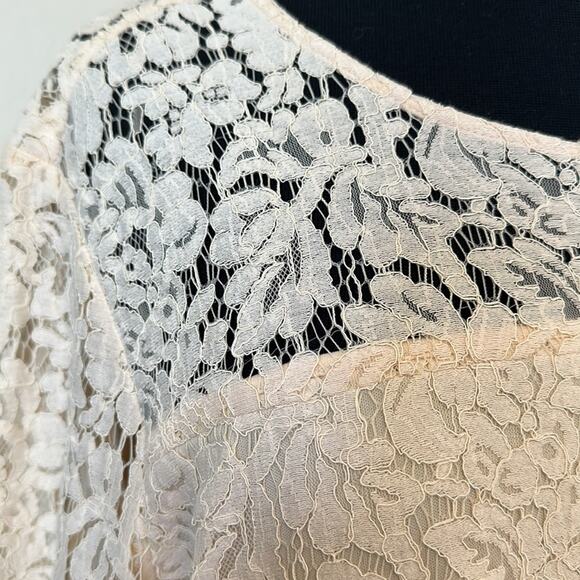 Wrangler Western Style Lace Layered Mini Dress Cream Sz XXL Cowgirl Neutral - Picture 7 of 12